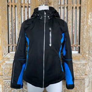 OBERMEYER BLACK BLUE COMFORTMAX CLASSIC SNOWBOARDING JACKET 4 SKI EXCELLENT